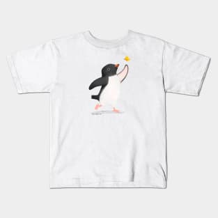 Adelie Penguin and butterfly Kids T-Shirt